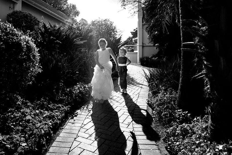 Flower girls in afternoon light at the Estuary Hotel, Port Edward.