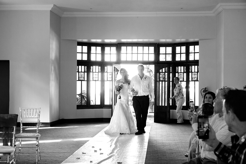Dad walking bride down the isle at Estuary Hotel, Port Edward.