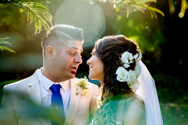 Bride and groom in afternoon light, at the Estuary Hotel, Port Edward.