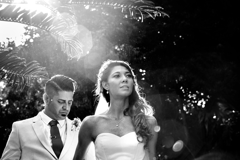 Bride and groom in afternoon light, at the Estuary Hotel, Port Edward.