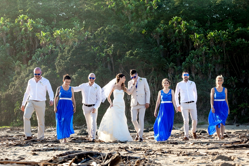 Tropical bridal party image at the Estuary Hotel, Port Edward.