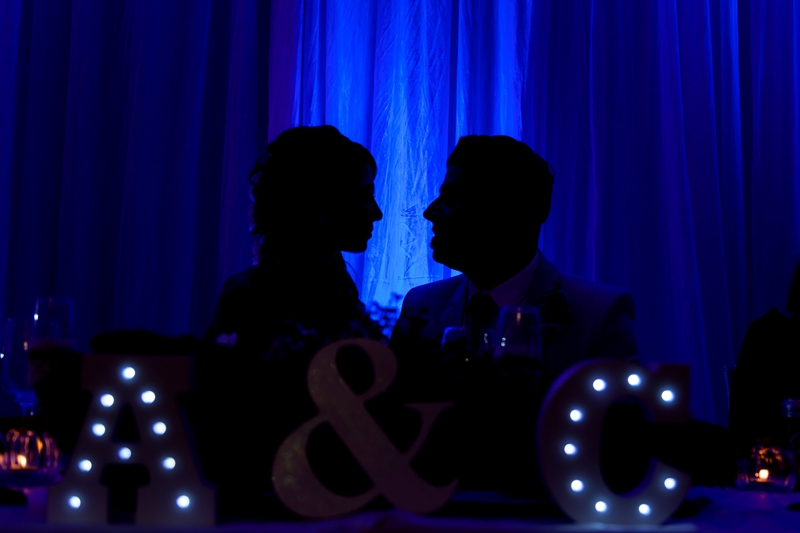 Creative portrait of bride and groom during the reception, at wedding held at Estuary Hotel, Port Edward.
