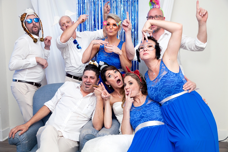 Bridal party photo booth shot at Party Wedding held at Estuary Hotel in Port Edward