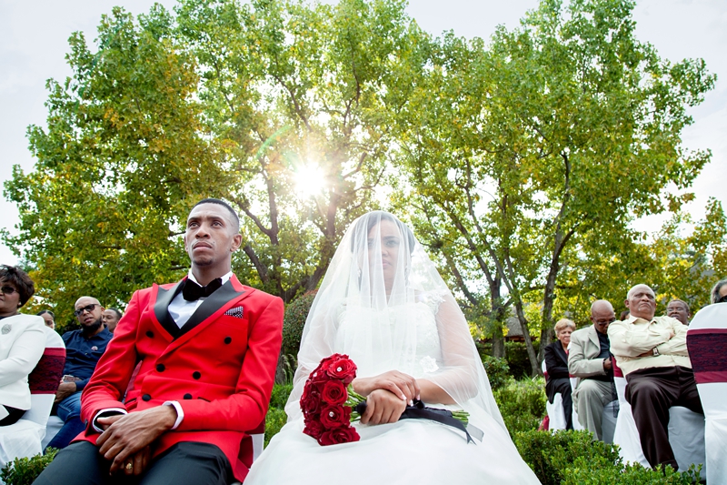 Bride and groom during ceremony at Valverde Eco Hotel.