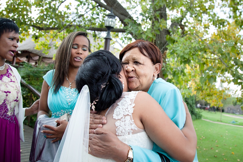 Bride hugging granny at Valverde Eco Hotel.