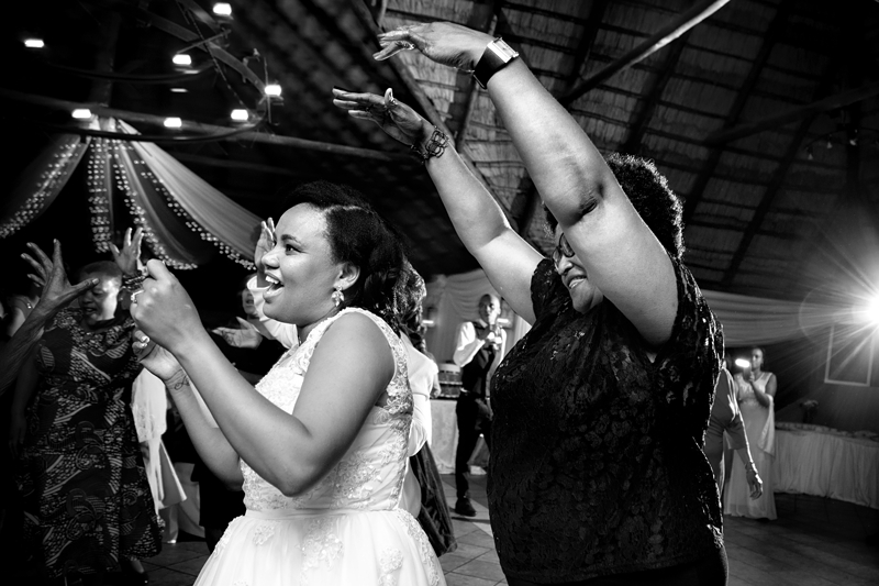 Black and white photograph, dancing at Valverde Eco Hotel.