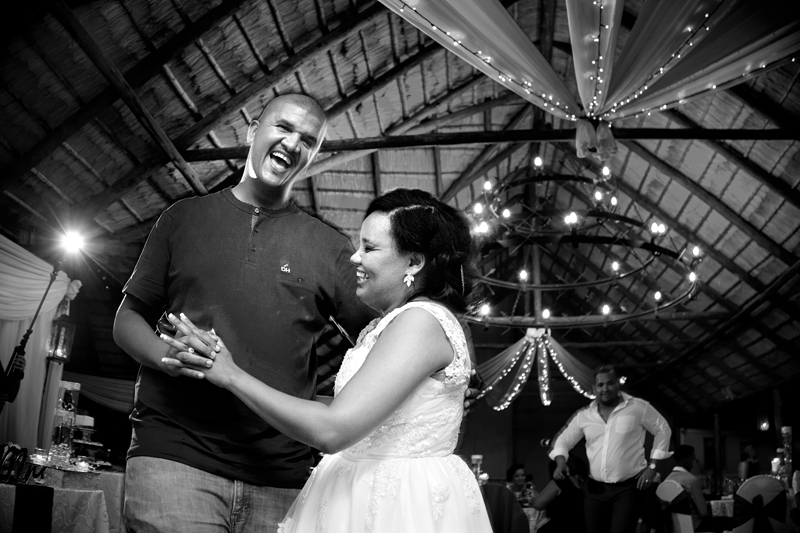 Black and white photograph, dancing at Valverde Eco Hotel.
