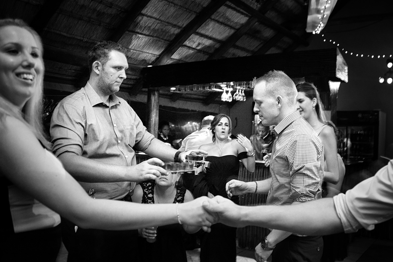Guests drinking shots at Valverde Eco Hotel.