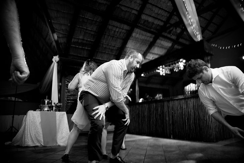 Hands on knees dancing at Valverde Eco Hotel.
