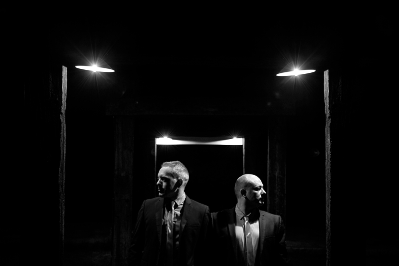 Groom and groom moody portrait at Valverde Eco Hotel.