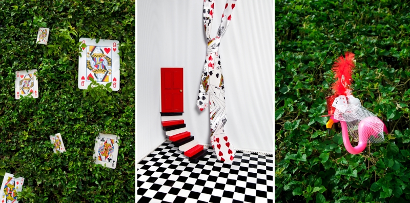 Alice in wonderland wedding decor.