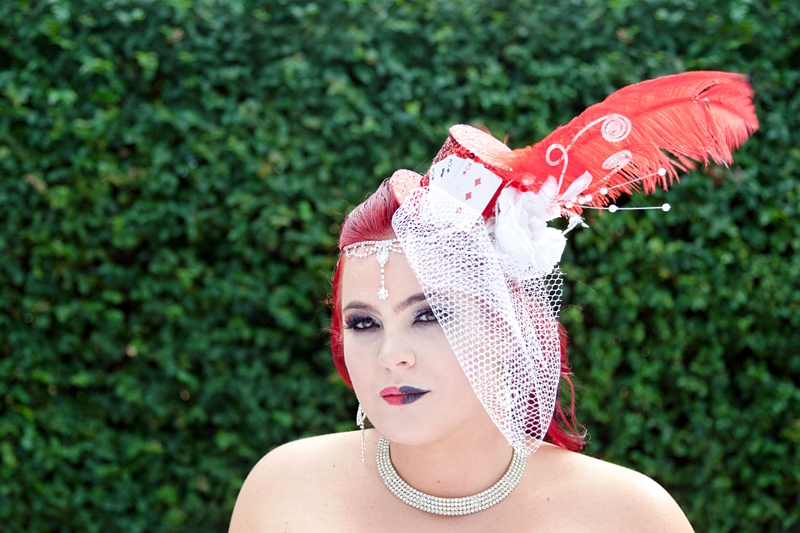Alice in Wonderland bridal portrait.
