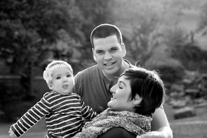 Girl toddler pulling a tongue at Japanese Gardens, Pinetown.