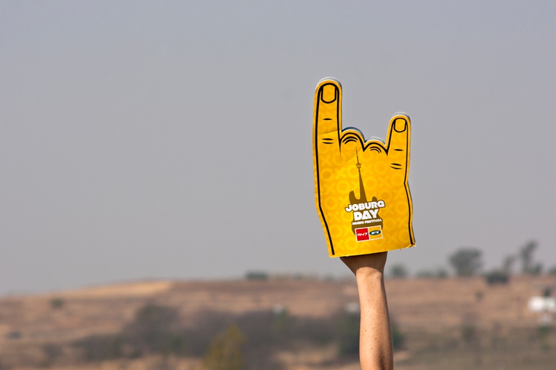 Yellow foam finger at Joburg Day
