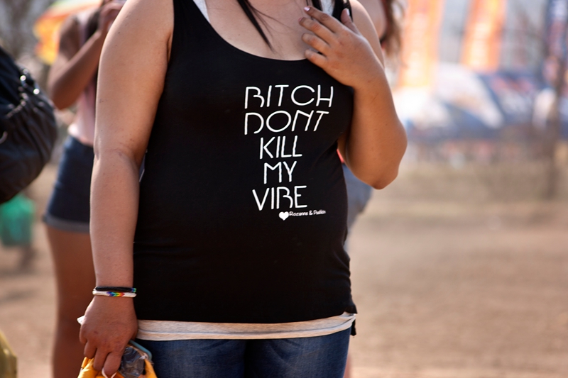 Bitch don't kill my vibe t shirt at Joburg Day, Crocodile Creek polo club.