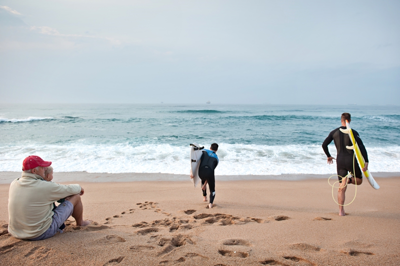 Going surfing at Umdloti beach.