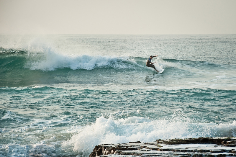 Surfing at Umdloti beach.