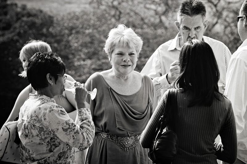 Wedding guests chatting at Simbithi Eco Estate in Ballito