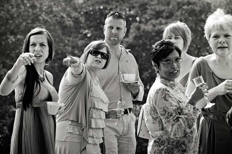 Wedding guests chatting at Simbithi Eco Estate in Ballito