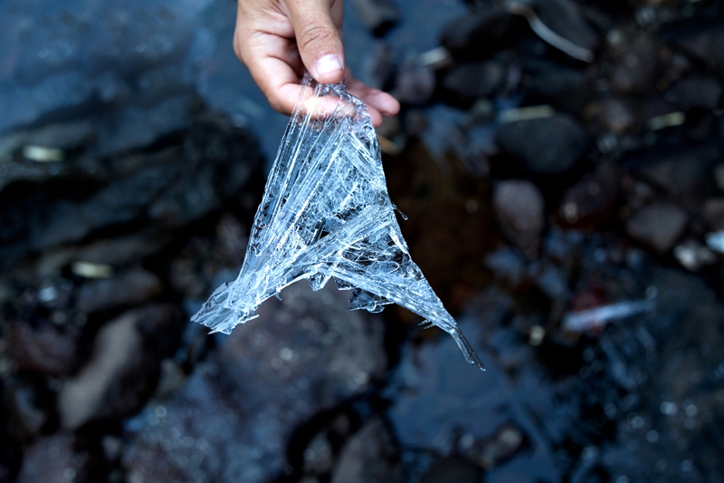 Interesting piece of ice from the Maluti mountain river in Lesotho.