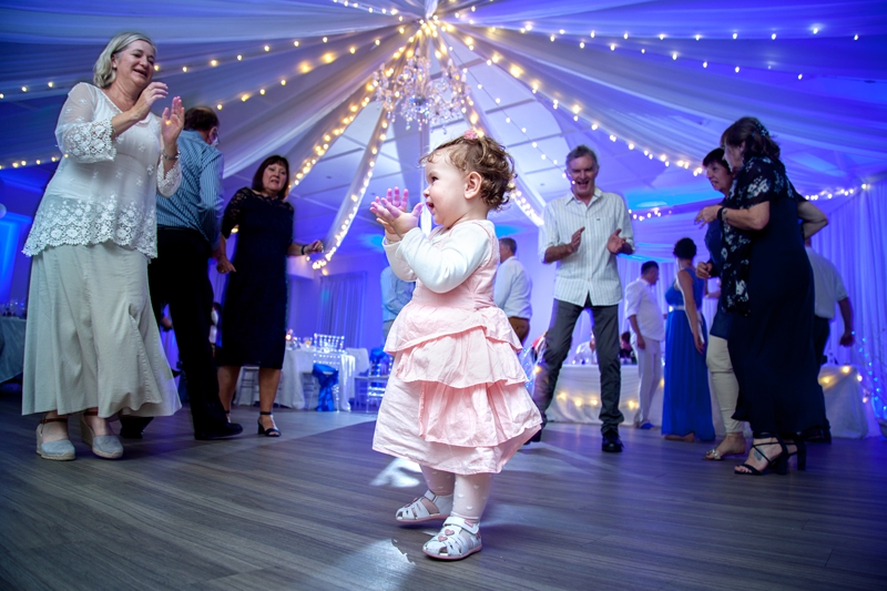 Baby dancing at wedding